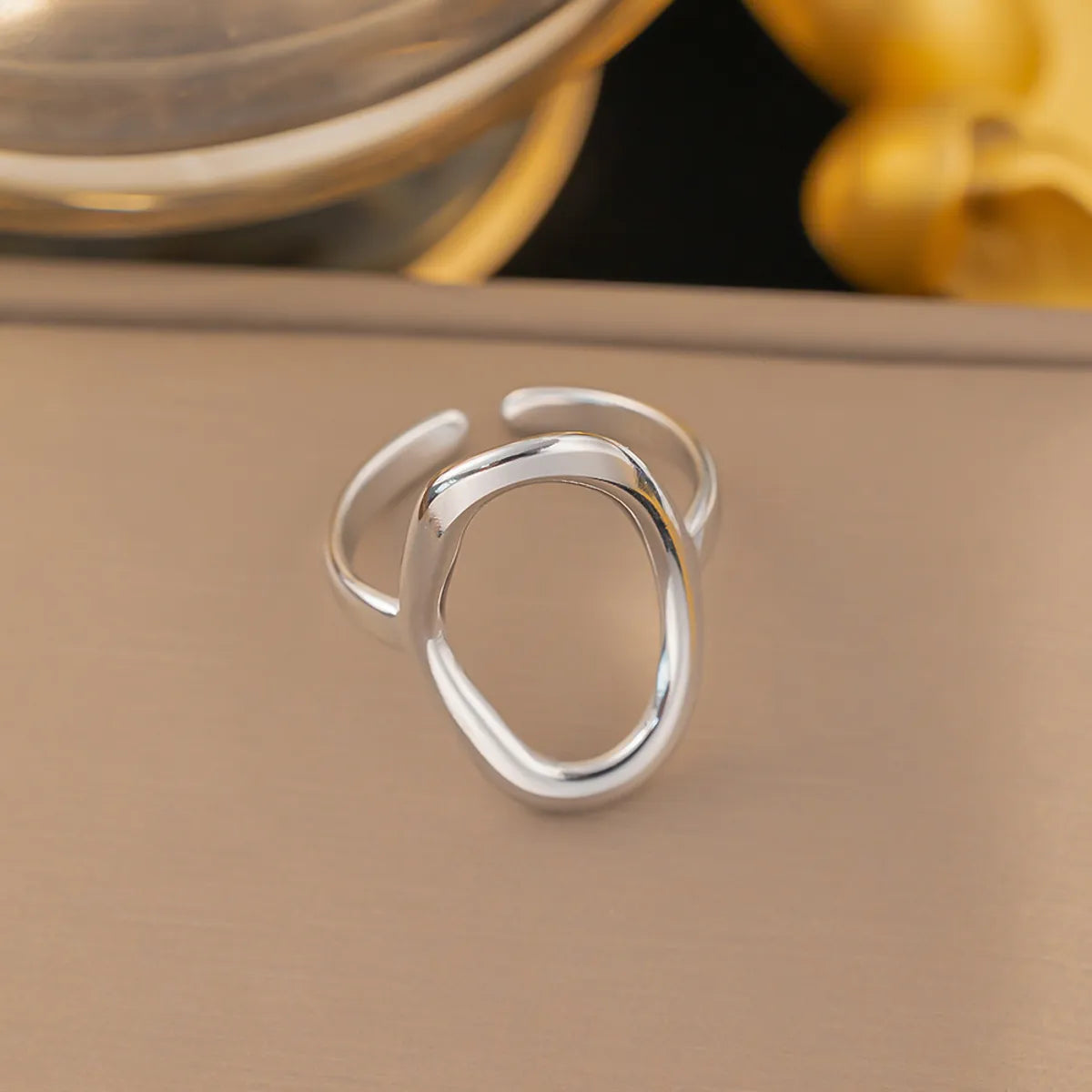 Wholesale Jewelry Simple Style Solid Color Titanium Steel Plating Rings