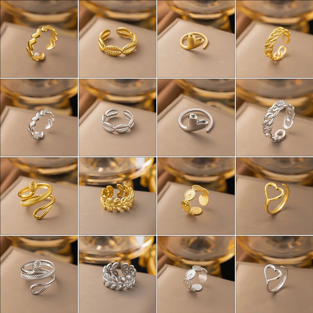 Wholesale Jewelry Simple Style Solid Color Titanium Steel Plating Rings