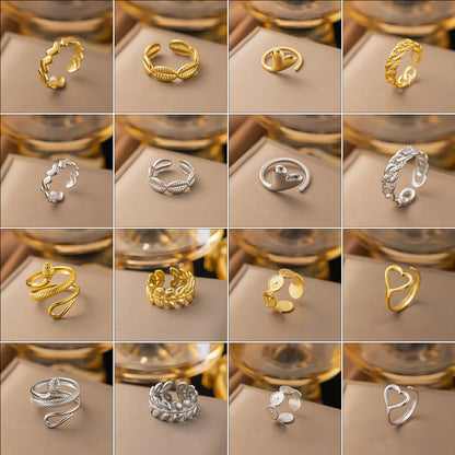 Wholesale Jewelry Simple Style Solid Color Titanium Steel Plating Rings