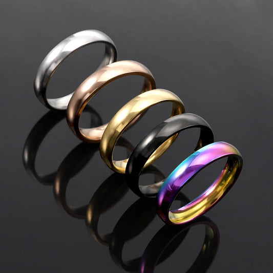 Wholesale Jewelry Simple Style Solid Color Titanium Steel Polishing Rings