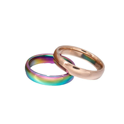 Wholesale Jewelry Simple Style Solid Color Titanium Steel Polishing Rings