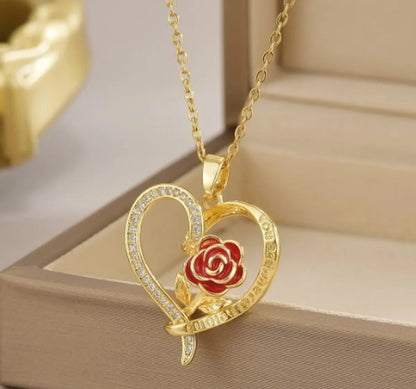 Wholesale Jewelry Simple Style Solid Color Titanium Steel Rhinestones Inlay Pendant Necklace