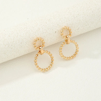 Wholesale Jewelry Simple Style Solid Color Zinc Alloy Gold Plated Plating Drop Earrings