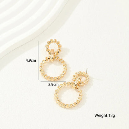 Wholesale Jewelry Simple Style Solid Color Zinc Alloy Gold Plated Plating Drop Earrings