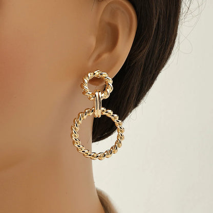 Wholesale Jewelry Simple Style Solid Color Zinc Alloy Gold Plated Plating Drop Earrings