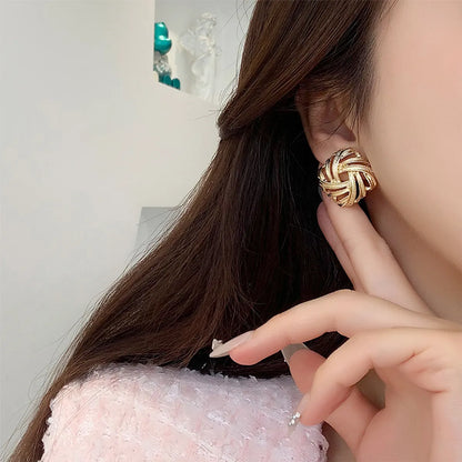 Wholesale Jewelry Simple Style Square Alloy Gold Plated Plating Ear Cuffs Ear Studs