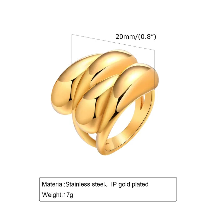 Wholesale Jewelry Simple Style Streetwear Solid Color 304 Stainless Steel Titanium Steel 18K Gold Plated Plating Rings