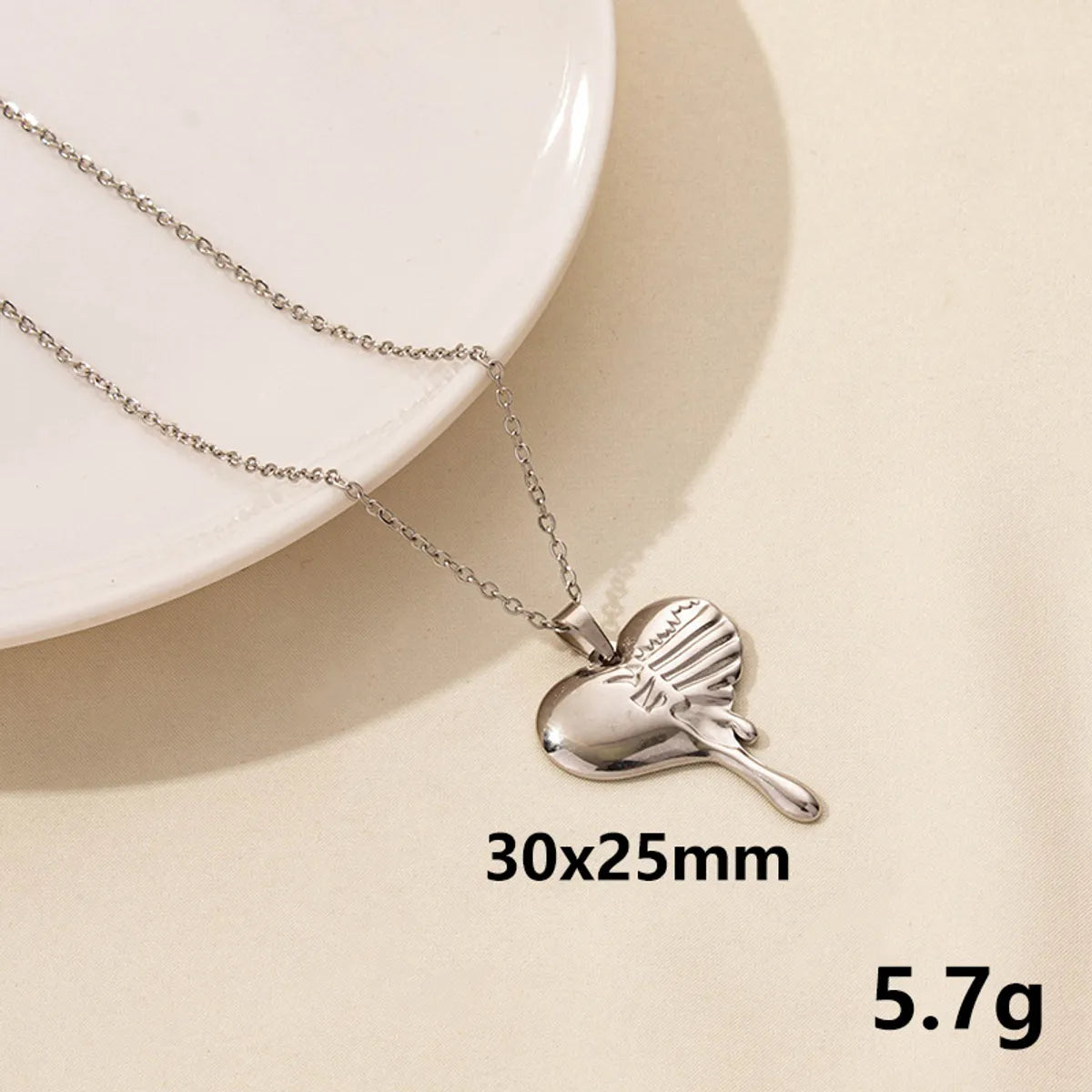 Wholesale Jewelry Simple Style Sun Heart Shape Butterfly 304 Stainless Steel Chain Pendant Necklace