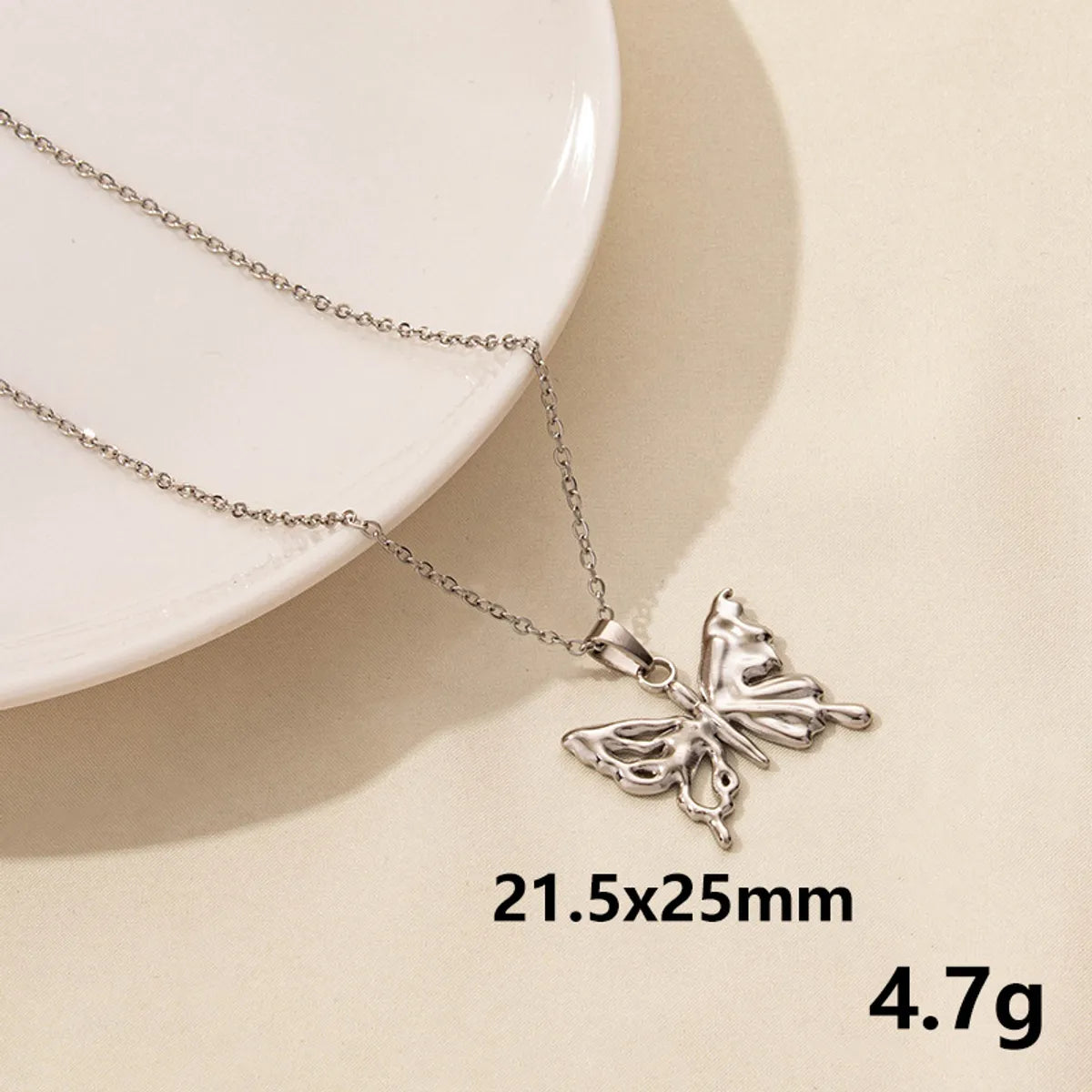 Wholesale Jewelry Simple Style Sun Heart Shape Butterfly 304 Stainless Steel Chain Pendant Necklace