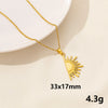 Wholesale Jewelry Simple Style Sun Heart Shape Butterfly 304 Stainless Steel Chain Pendant Necklace