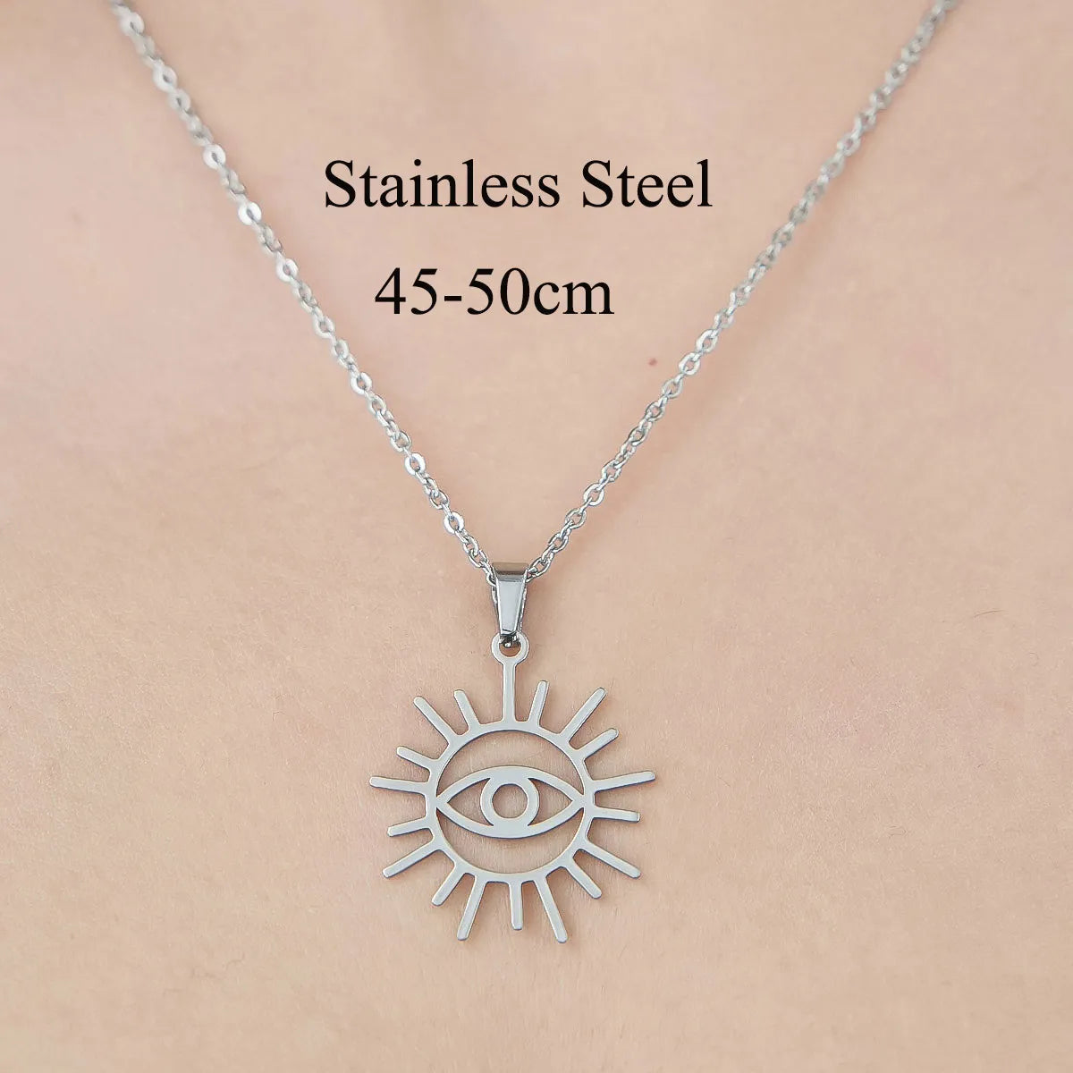 Wholesale Jewelry Simple Style Sun Spider 201 Stainless Steel Polishing Hollow Out Pendant Necklace