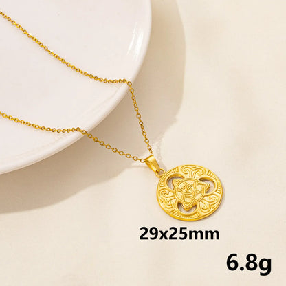 Wholesale Jewelry Simple Style Tortoise Knot 304 Stainless Steel Chain Pendant Necklace