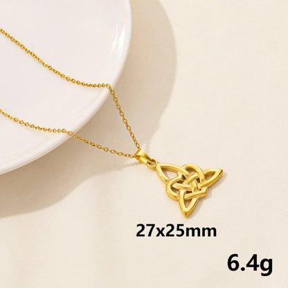 Wholesale Jewelry Simple Style Tortoise Knot 304 Stainless Steel Chain Pendant Necklace