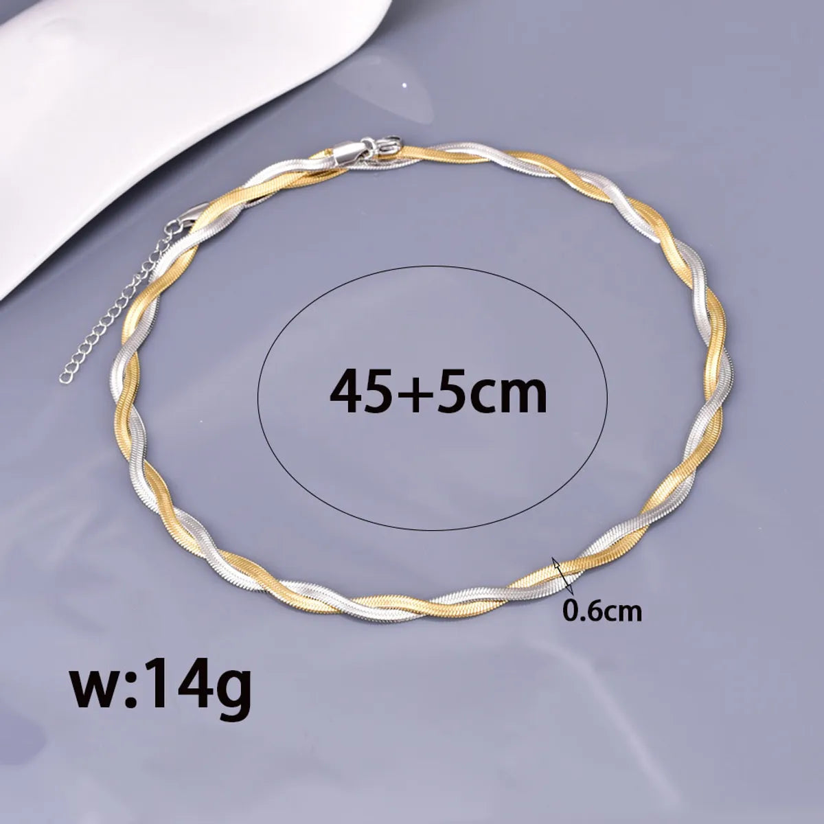 Wholesale Jewelry Simple Style Twist 304 Stainless Steel Titanium Steel 18K Gold Plated Plating Necklace