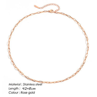 Wholesale Jewelry Simple Style U Shape 316 Stainless Steel  18K Gold Plated Necklace