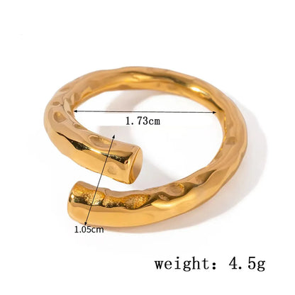 Wholesale Jewelry Simple Style U Shape Geometric Heart Shape Titanium Steel Zircon Hollow Out Inlay Open Rings