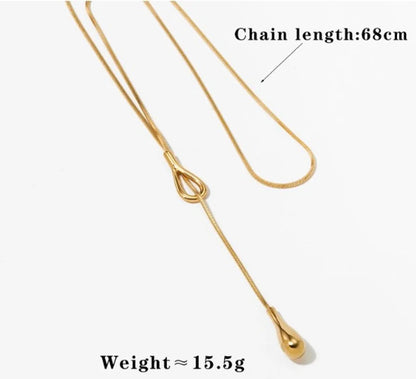 Wholesale Jewelry Simple Style Water Droplets 304 Stainless Steel 16K Gold Plated White Gold Plated Gold Plated Pendant Necklace