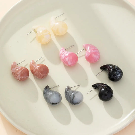 1 Pair Simple Style Water Droplets Irregular Stoving Varnish Arylic Ear Studs