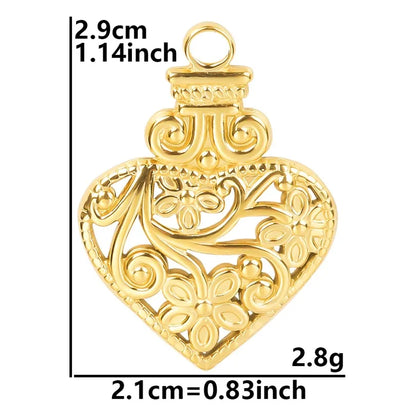 Wholesale Jewelry Simple Style Waves Heart Shape 304 Stainless Steel Pendant Necklace