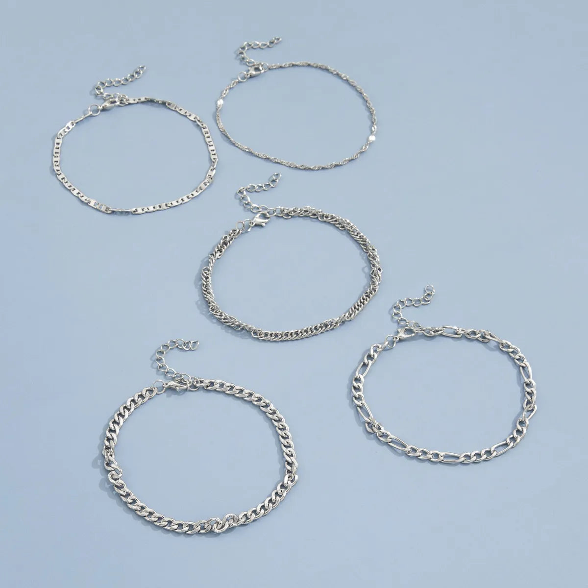 Wholesale Jewelry Simple Thick Snake Chain Anklet Five-piece Set Gooddiy