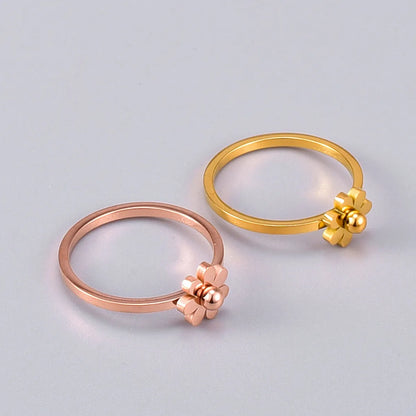 Wholesale Jewelry Small Daisy Titanium Steel Ring Gooddiy