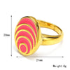 Wholesale Jewelry Streetwear Geometric 304 Stainless Steel 18K Gold Plated Enamel Rings