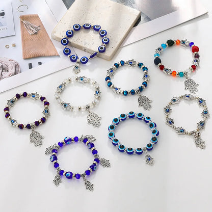 Wholesale Jewelry Streetwear Geometric Devil's Eye Resin Plating Bracelets