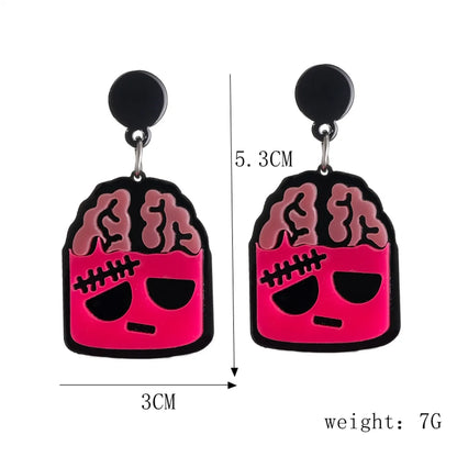 Wholesale Jewelry Streetwear Halloween Pattern Arylic Drop Earrings