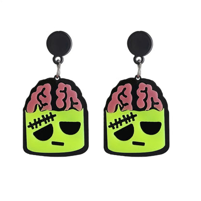 Wholesale Jewelry Streetwear Halloween Pattern Arylic Drop Earrings