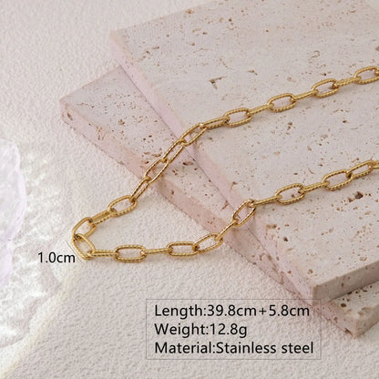 Wholesale Jewelry Streetwear Solid Color 304 Stainless Steel 18K Gold Plated Plating Necklace