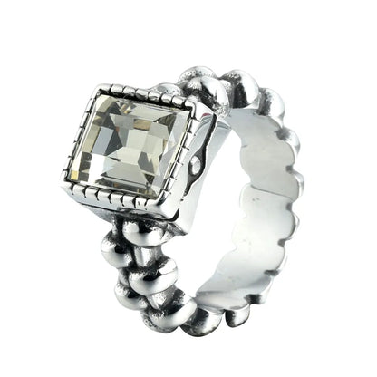 Wholesale Jewelry Streetwear Solid Color 316 Stainless Steel  Gem Inlay Rings