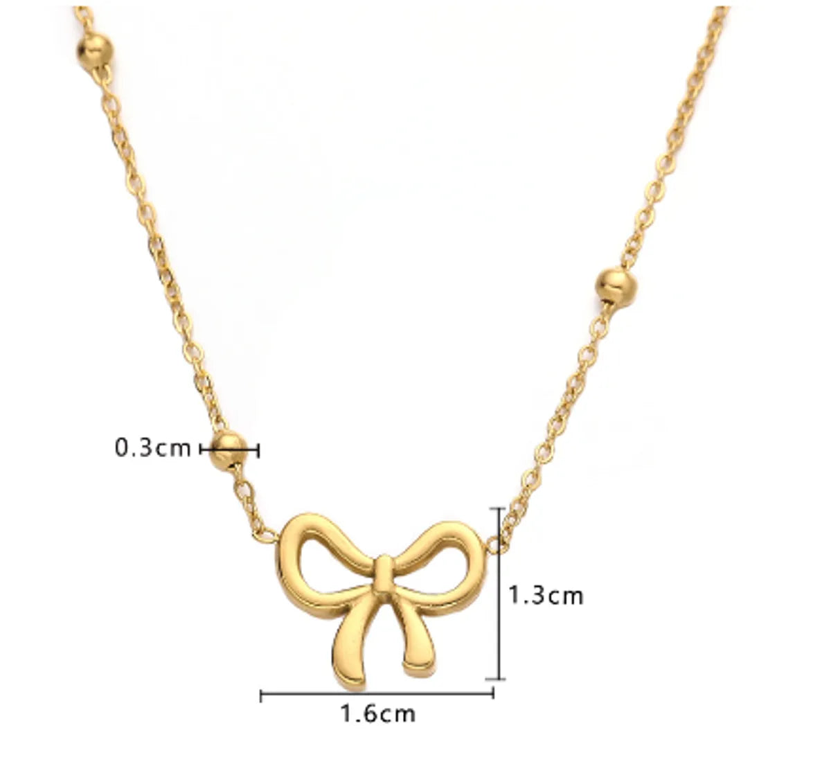 Wholesale Jewelry Sweet Artistic Bow Knot Titanium Steel 18K Gold Plated Jewelry Set