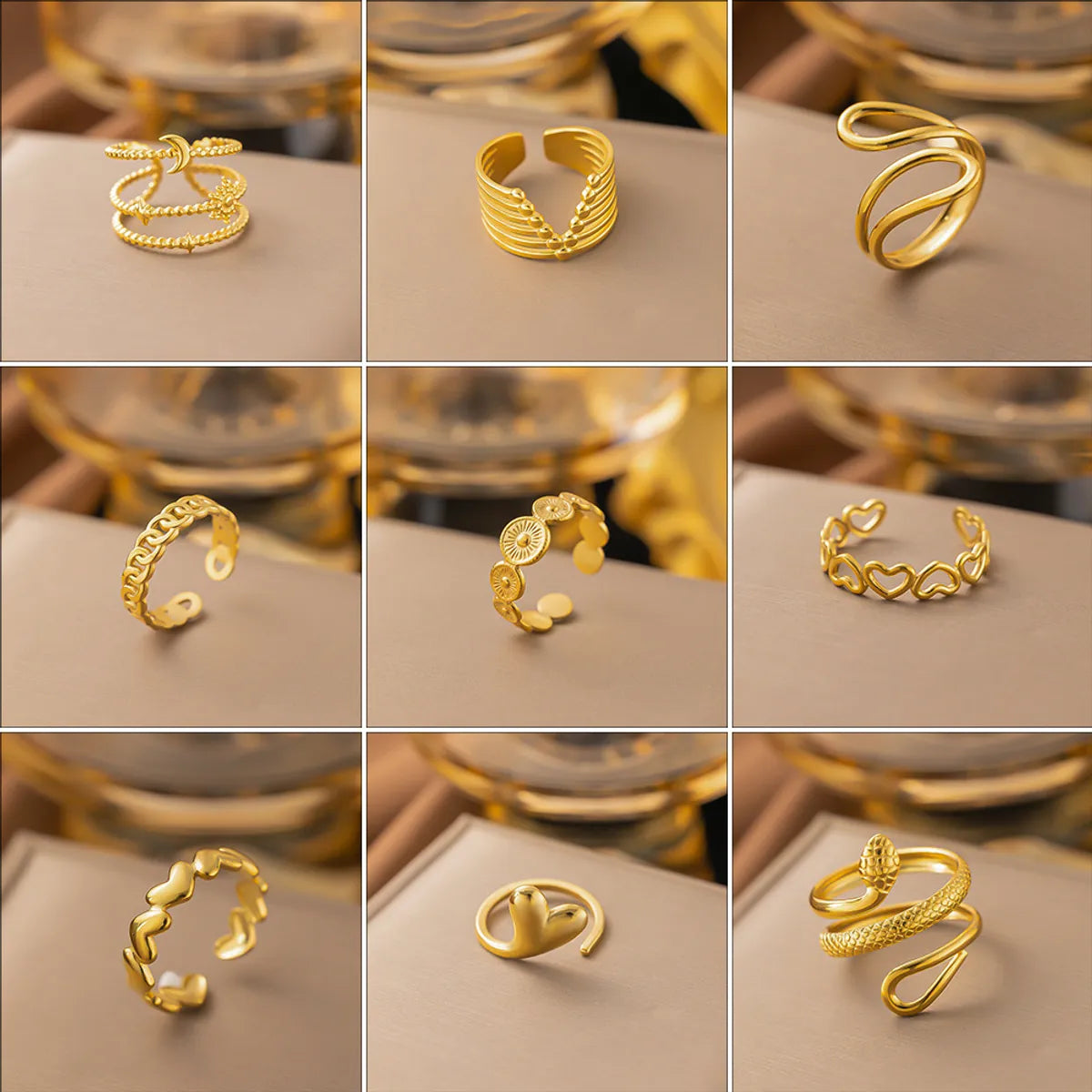 Wholesale Jewelry Sweet Bow Knot Titanium Steel Plating Rings