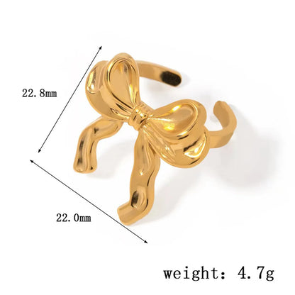 Wholesale Jewelry Sweet Bow Knot Titanium Steel Plating Rings