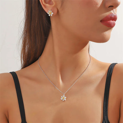 Sweet Daisy Alloy Women's Earrings Necklace