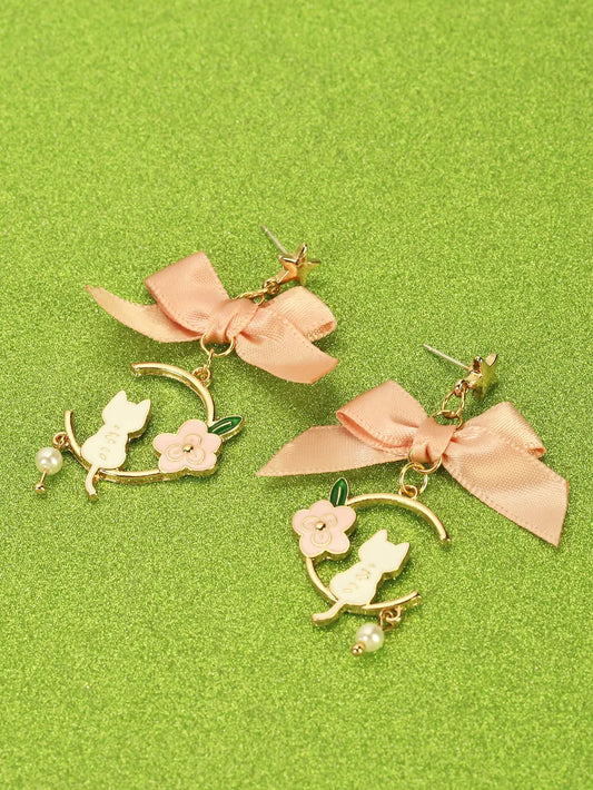 Wholesale Jewelry Sweet Flower Bow Knot Zinc Alloy Ear Studs