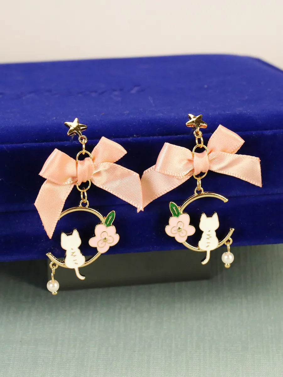 Wholesale Jewelry Sweet Flower Bow Knot Zinc Alloy Ear Studs