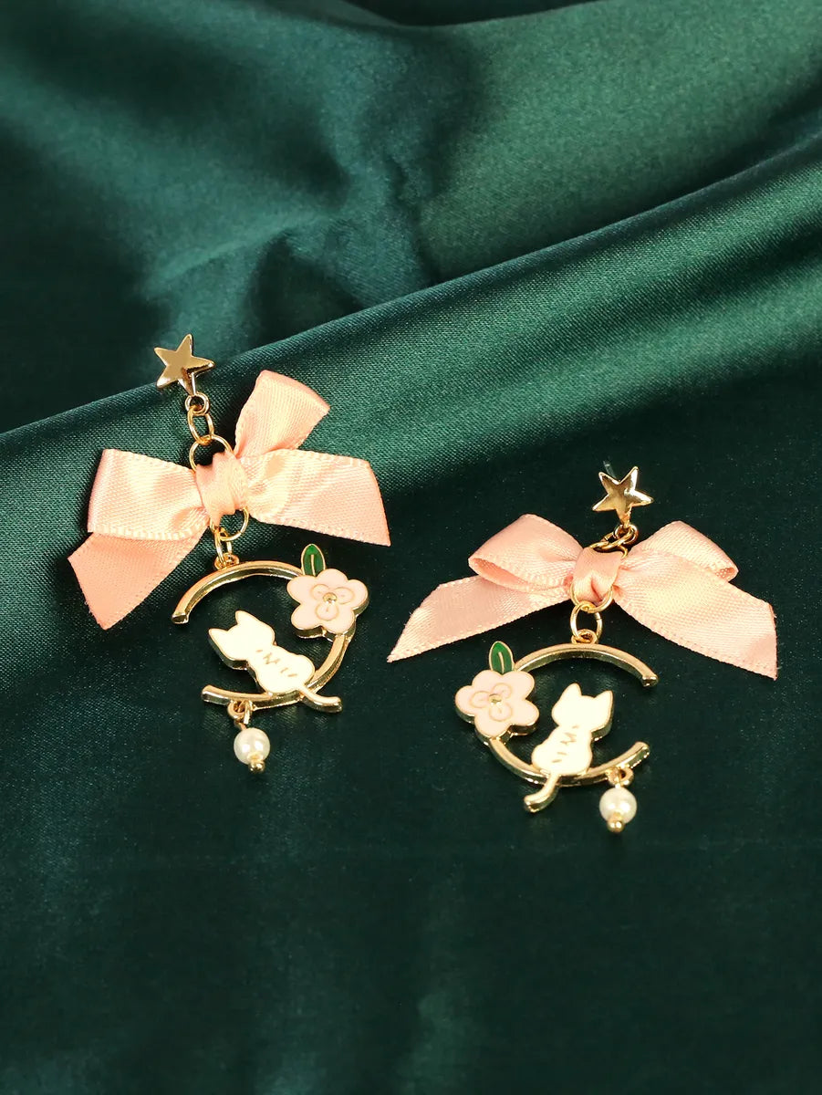 Wholesale Jewelry Sweet Flower Bow Knot Zinc Alloy Ear Studs