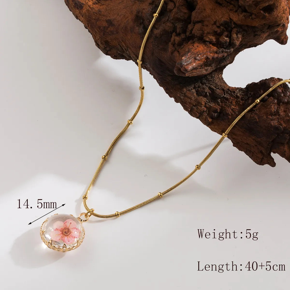 Wholesale Jewelry Sweet Pastoral Commute Flower 304 Stainless Steel Copper 18K Gold Plated Pendant Necklace