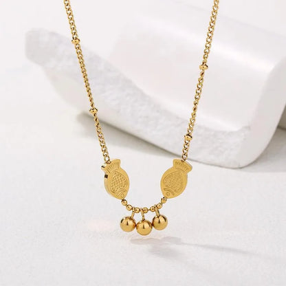 Wholesale Jewelry Sweet Roman Style Fish 304 Stainless Steel 18K Gold Plated Plating Pendant Necklace