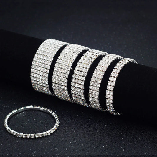 Wholesale Jewelry Sweet Shiny Round Artificial Crystal Artificial Crystal Inlay Bracelets