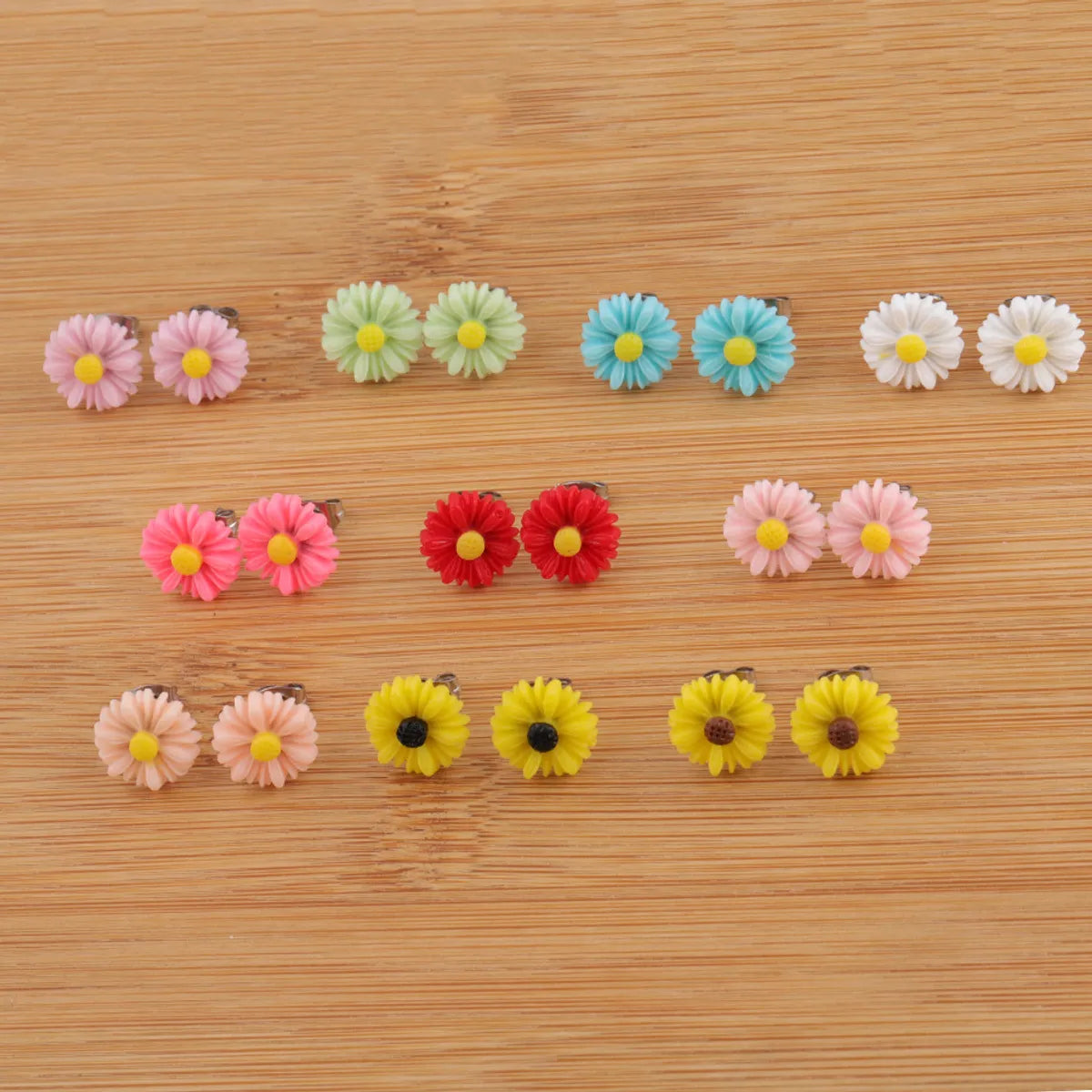 Wholesale Jewelry Sweet Simple Style Flower Stainless Steel Resin Plating Ear Studs