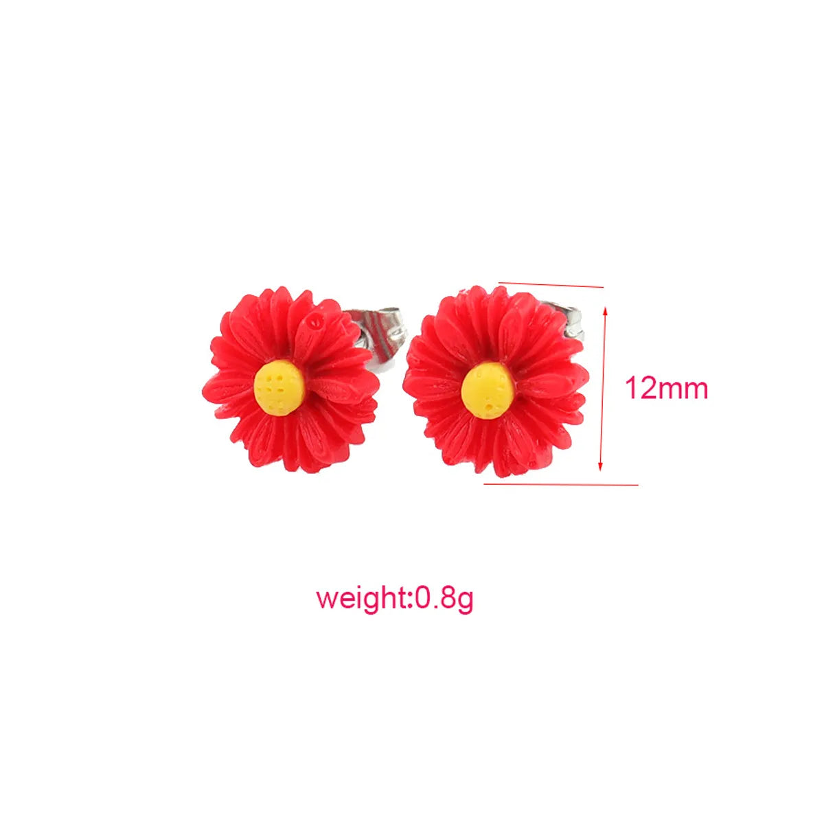 Wholesale Jewelry Sweet Simple Style Flower Stainless Steel Resin Plating Ear Studs