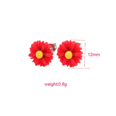 Wholesale Jewelry Sweet Simple Style Flower Stainless Steel Resin Plating Ear Studs