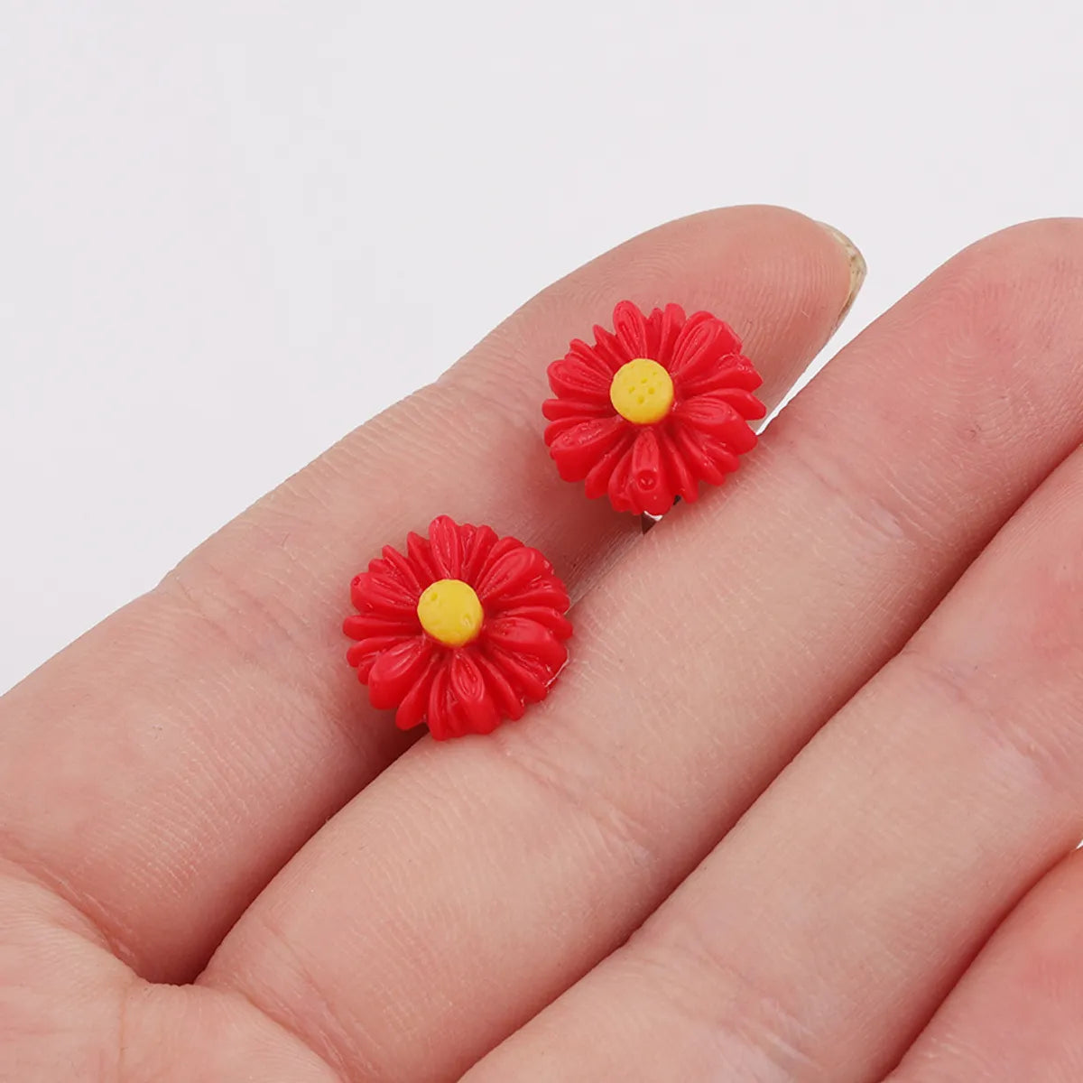 Wholesale Jewelry Sweet Simple Style Flower Stainless Steel Resin Plating Ear Studs