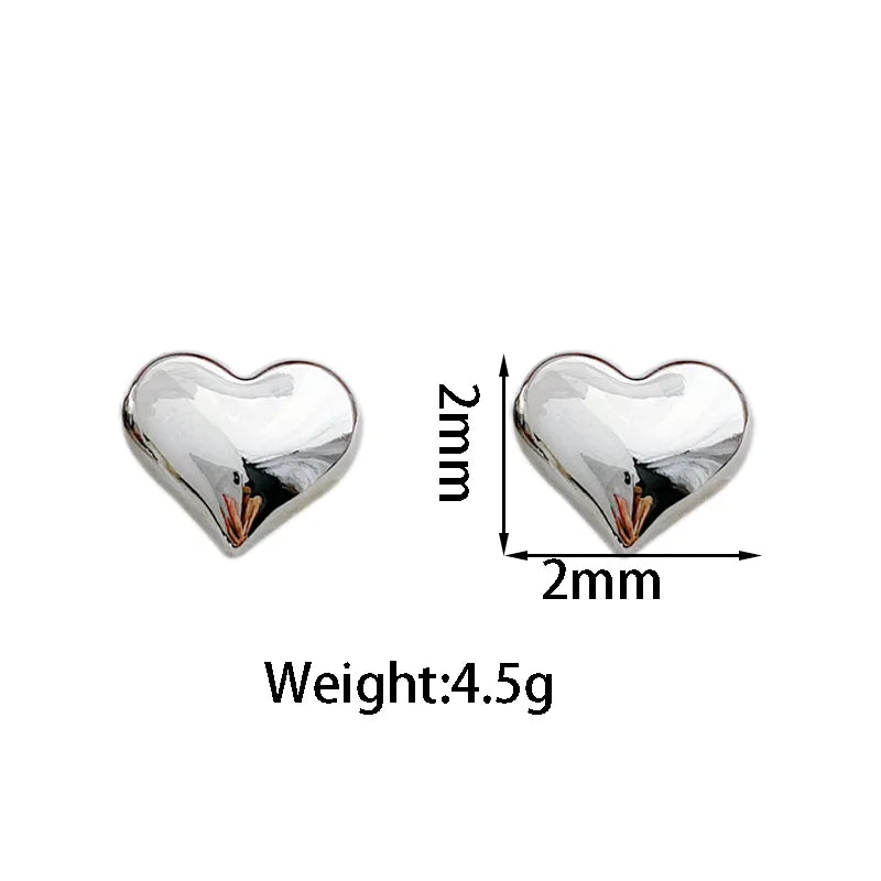 Wholesale Jewelry Sweet Simple Style Heart Shape Alloy White Gold Plated Plating Ear Cuffs Ear Studs