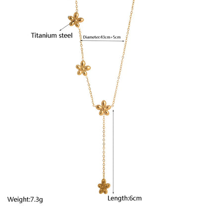 Wholesale Jewelry Sweet Simple Style Star Flower Titanium Steel Bracelets Necklace