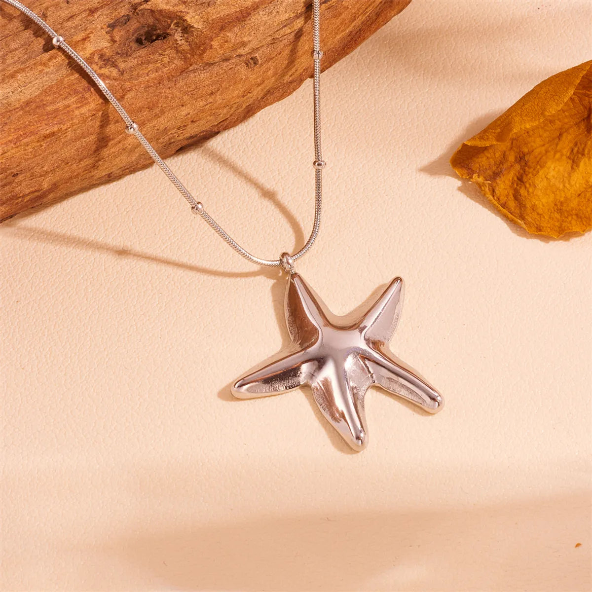 Wholesale Jewelry Sweet Simple Style Starfish Titanium Steel 18K Gold Plated Jewelry Set