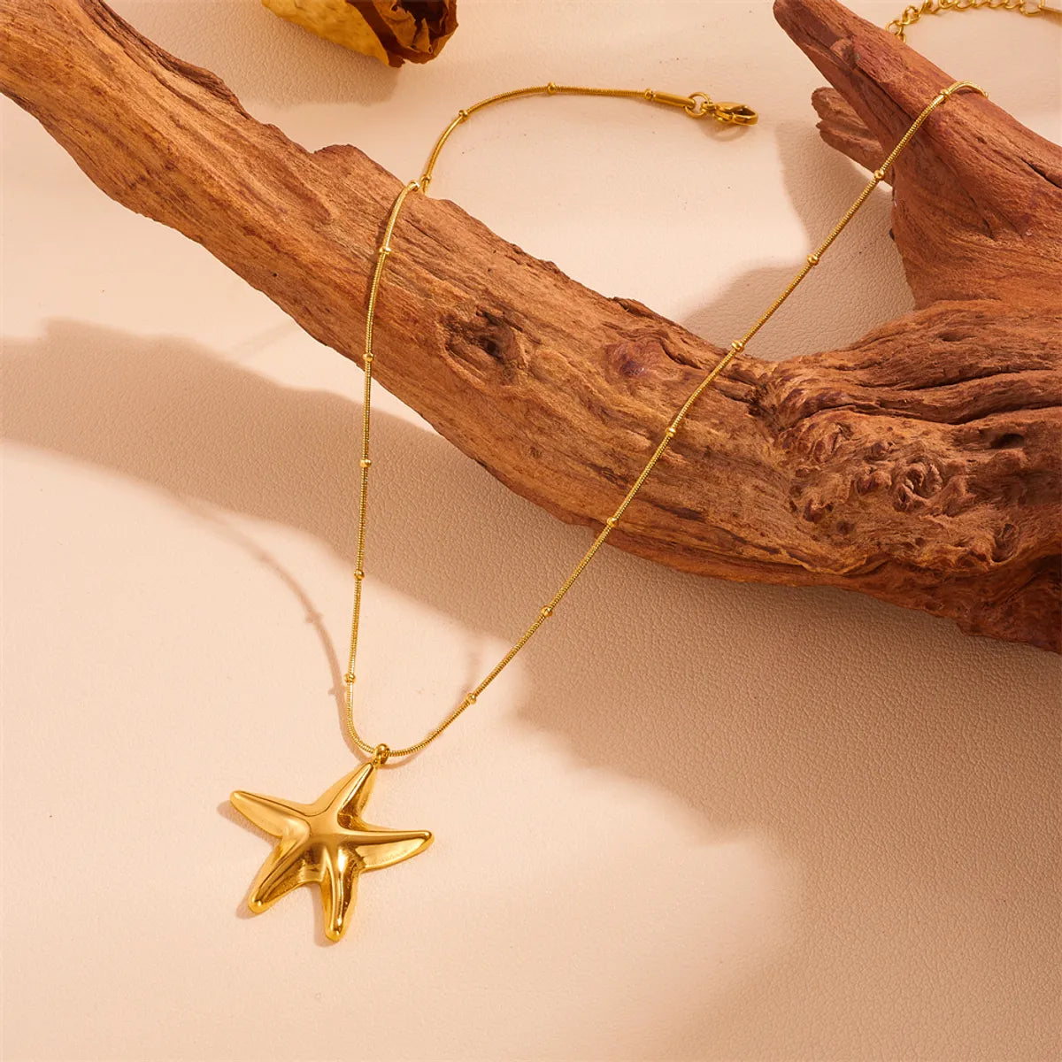 Wholesale Jewelry Sweet Simple Style Starfish Titanium Steel 18K Gold Plated Jewelry Set