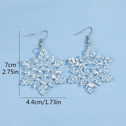 Wholesale Jewelry Sweet Snowflake Arylic Drop Earrings